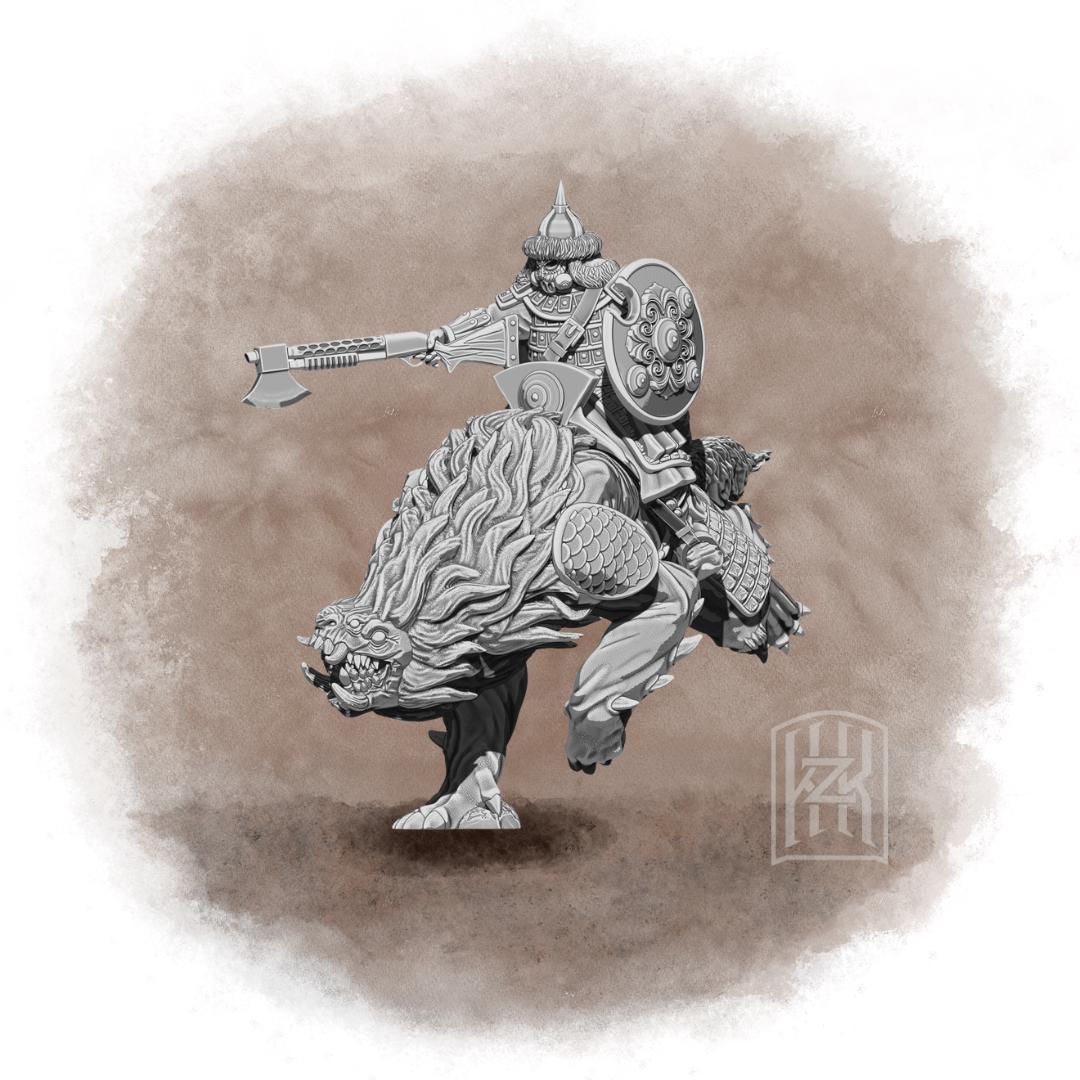 KzK Minis Trench Wars - The Qarīn-Kumun - Keshikten Shotgun and Shield (Custom Order) - product image 1 of 3