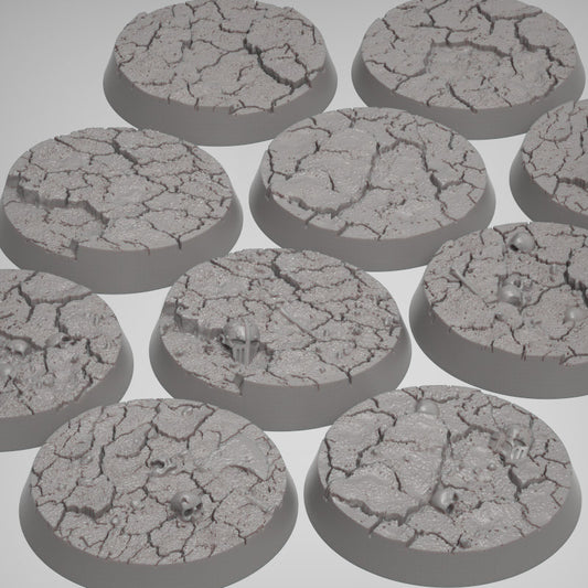 Reptilian Overlords Cracked Earth 32mm Bases (Custom Order)