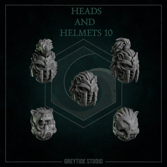 GreyTide Studios Head and Helmets Stretch Goal Pack (Custom Order)