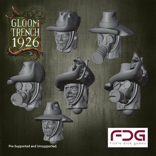 Gloom Trench - British Empire Heads x10 - Fickle Dice Games (Custom Order)