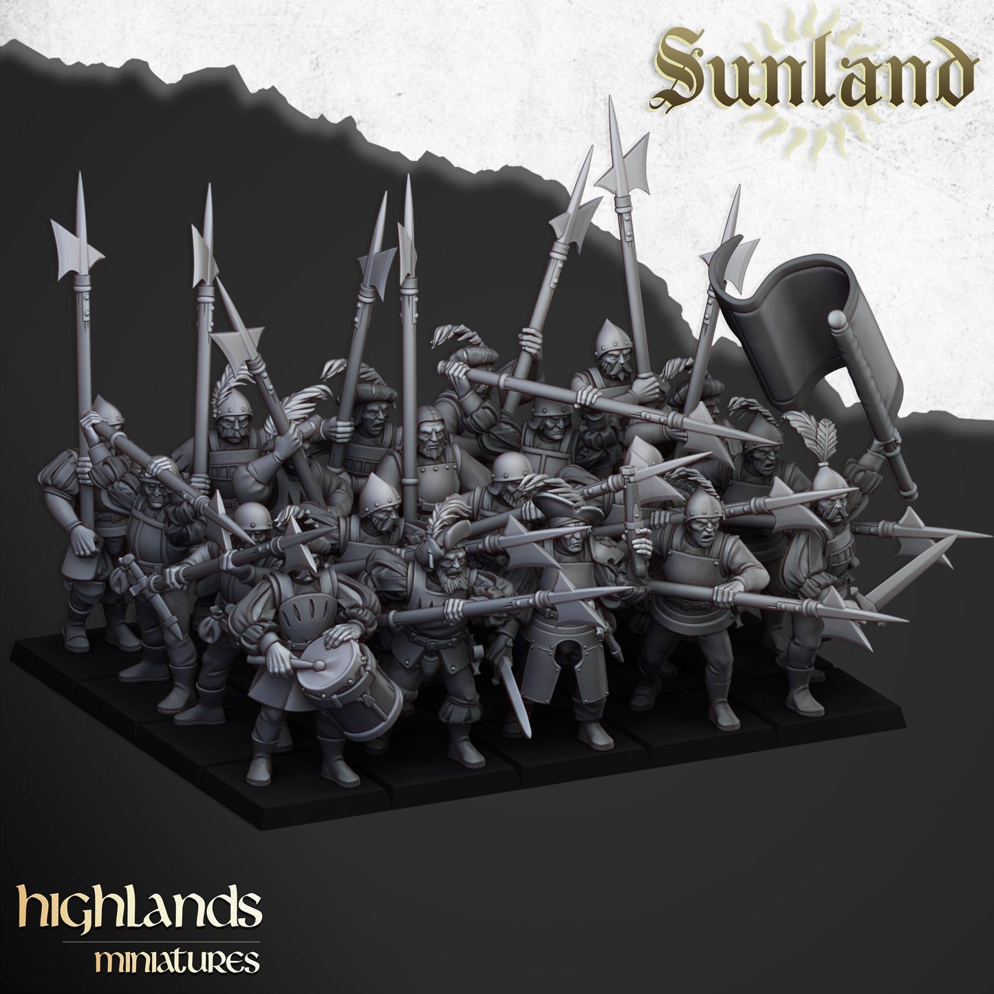Sunland Troops with Halberds and Spears - Highland Miniatures (Custom Order)